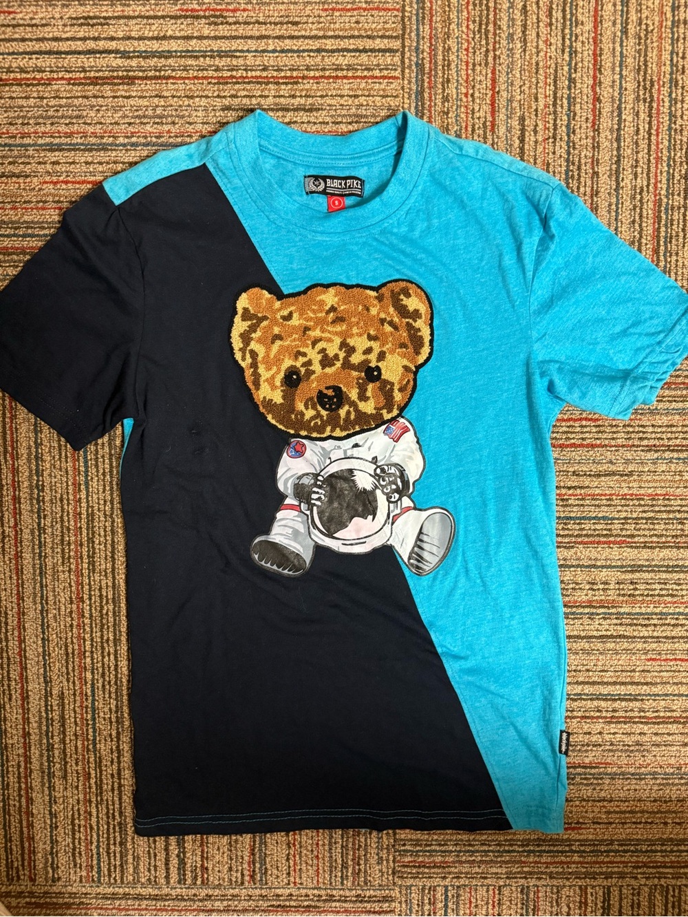 BLACK PIKE BEAR TWO TONE CHENILLE PATCH TEE